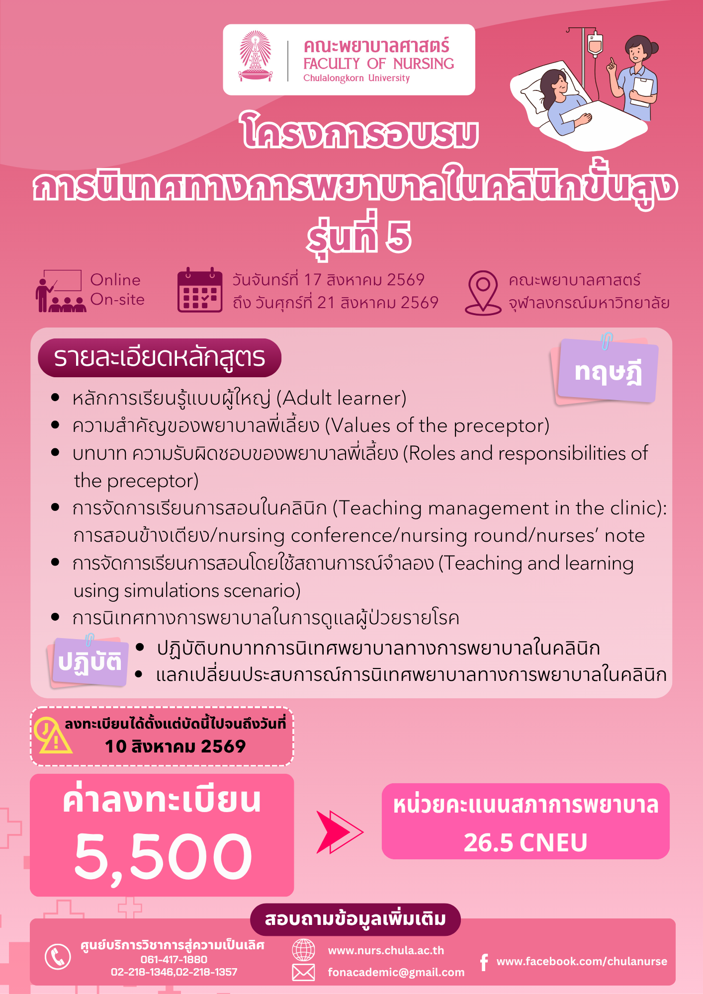 โครงการอบรมการนิเทศทางการพยาบาลในคลินิกขั้นสูง รุ่นที่ 5